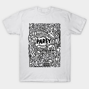 Hand drawn, doodle party set. T-Shirt